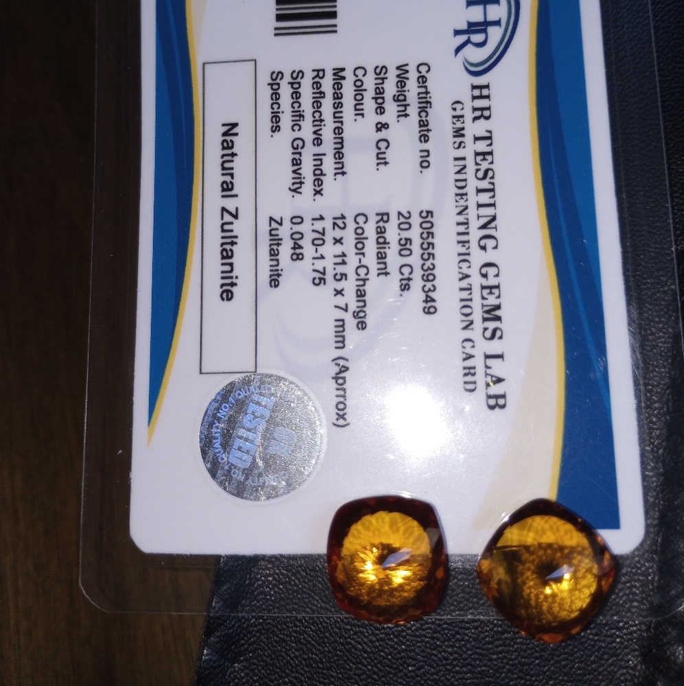 ZULTANITE - NATURAL MINED - 2 - LOOSE GEMSTONES: 20.5 CARATS - 10.25 CARATS Each